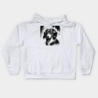 Ink-Splattered Dachshund Delight Kids Hoodie